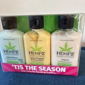Hempz Holiday Triple Mini Body Moisturizer Set - Green, Yellow, Cream